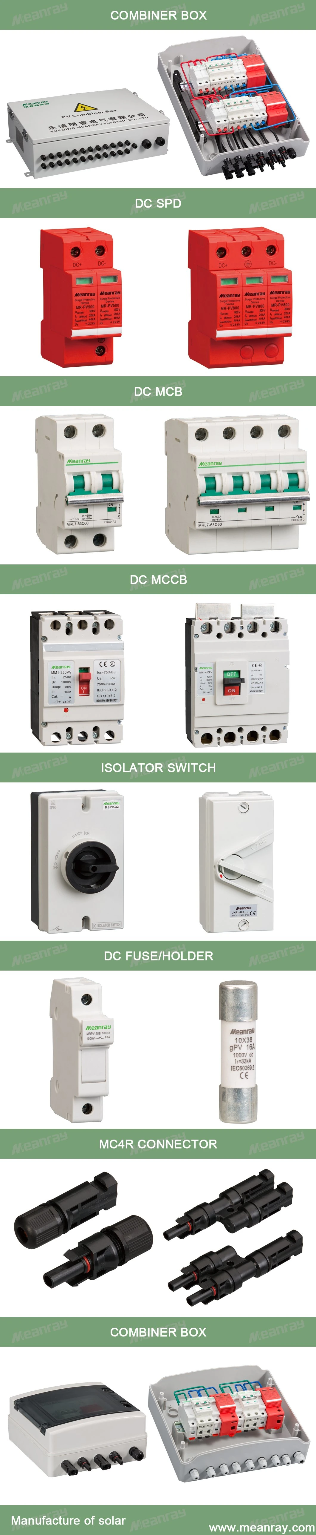 Solar Arrester Surge Protector 3p DC SPD DC1000V 20ka-40ka