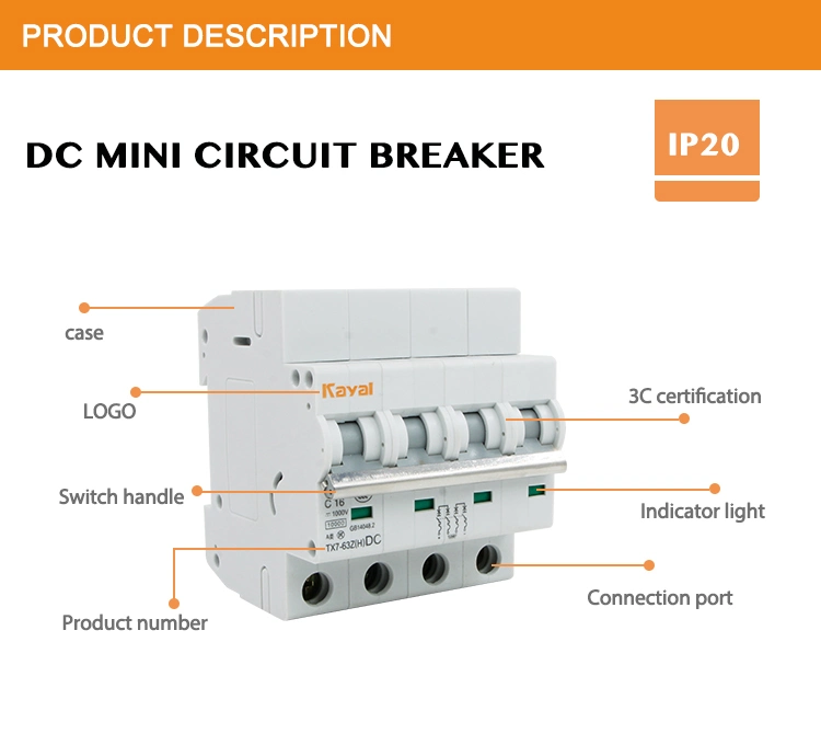 2p DC Miniature Circuit Breaker with Ce CCC