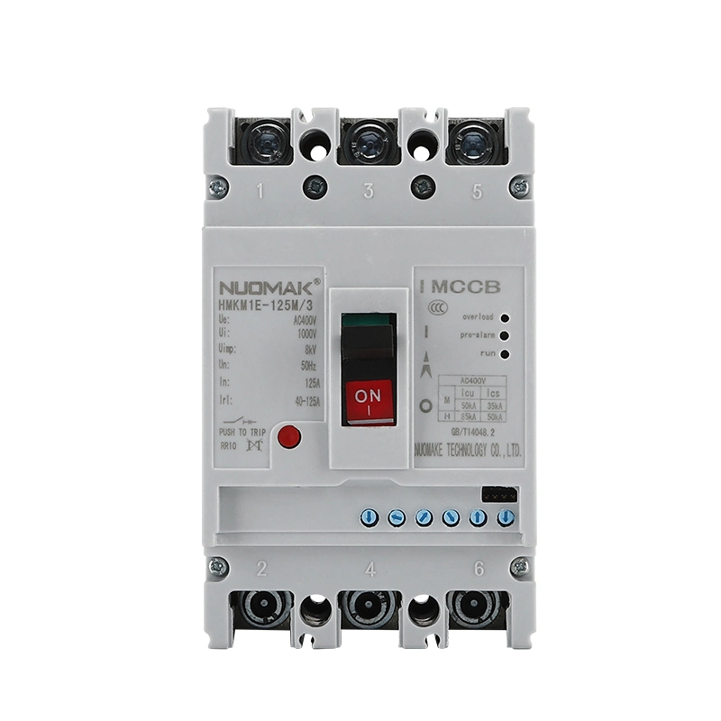 Nuomake 400V AC MCCB Breaker Hmkm1e 16~125A Compact DIN Rail Molded Case Circuit Breaker MCCB Factory Direct Sale