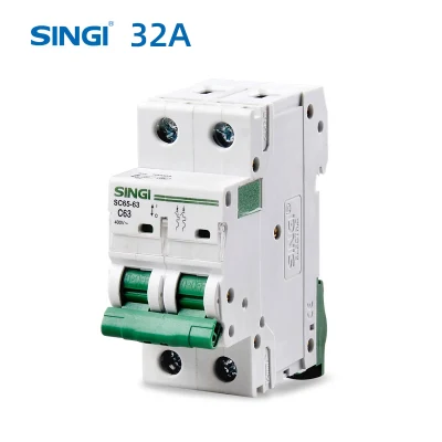 Precio de fábrica 1-4p 6-63A Singi Air Circuit Electronic DC Breaker MCB Sc65-63